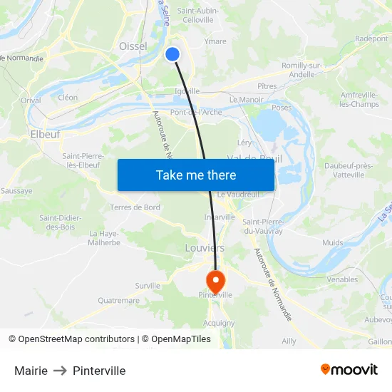 Mairie to Pinterville map