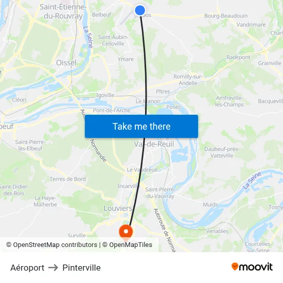 Aéroport to Pinterville map