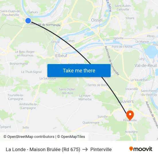 La Londe - Maison Brulée (Rd 675) to Pinterville map