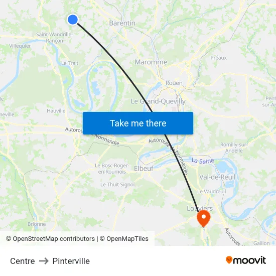 Centre to Pinterville map