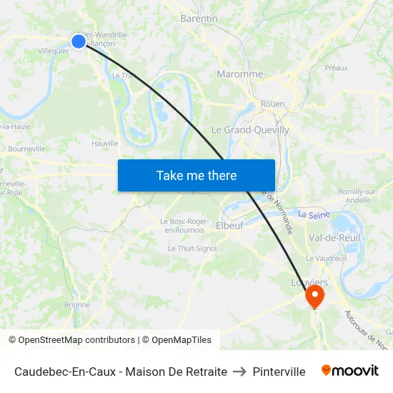Caudebec-En-Caux - Maison De Retraite to Pinterville map