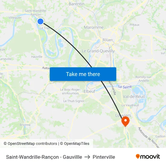 Saint-Wandrille-Rançon - Gauvillle to Pinterville map
