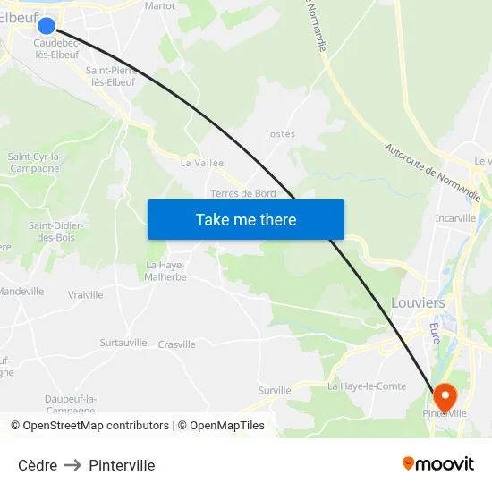 Cèdre to Pinterville map