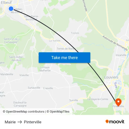 Mairie to Pinterville map