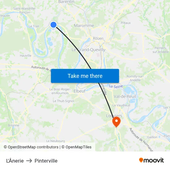 L'Ânerie to Pinterville map