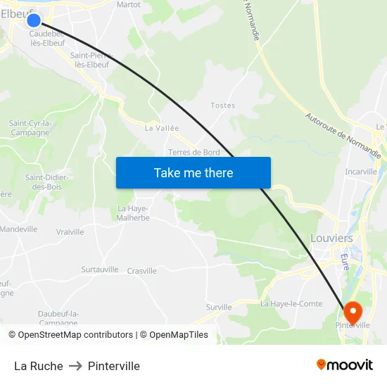 La Ruche to Pinterville map