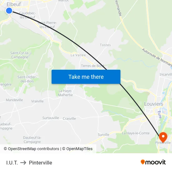I.U.T. to Pinterville map