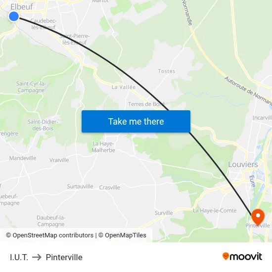 I.U.T. to Pinterville map