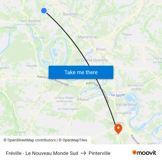 Fréville - Le Nouveau Monde Sud to Pinterville map