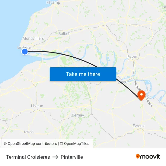 Terminal Croisieres to Pinterville map