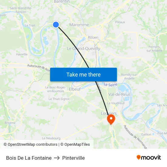 Bois De La Fontaine to Pinterville map