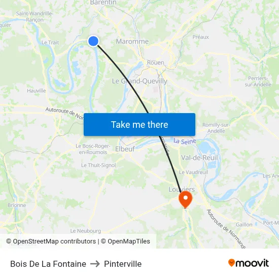 Bois De La Fontaine to Pinterville map