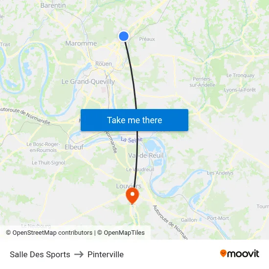 Salle Des Sports to Pinterville map