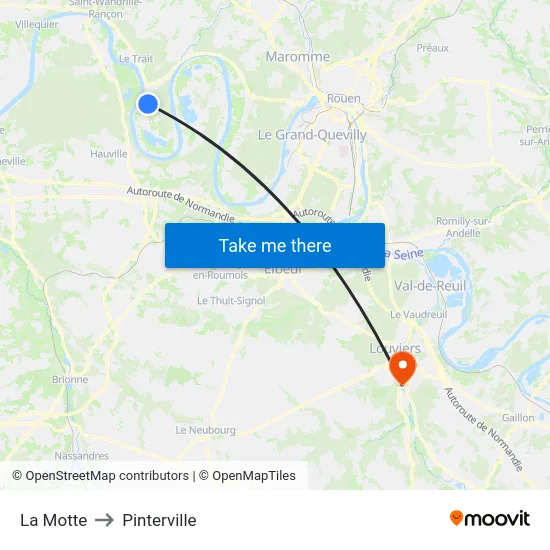 La Motte to Pinterville map