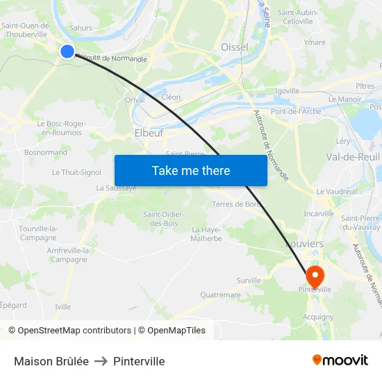 Maison Brûlée to Pinterville map
