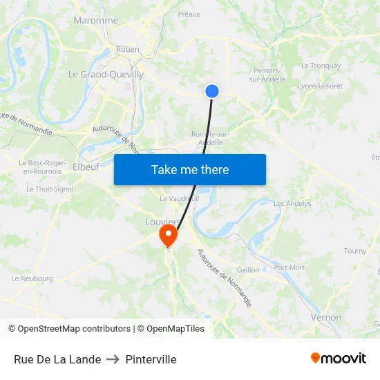 Rue De La Lande to Pinterville map