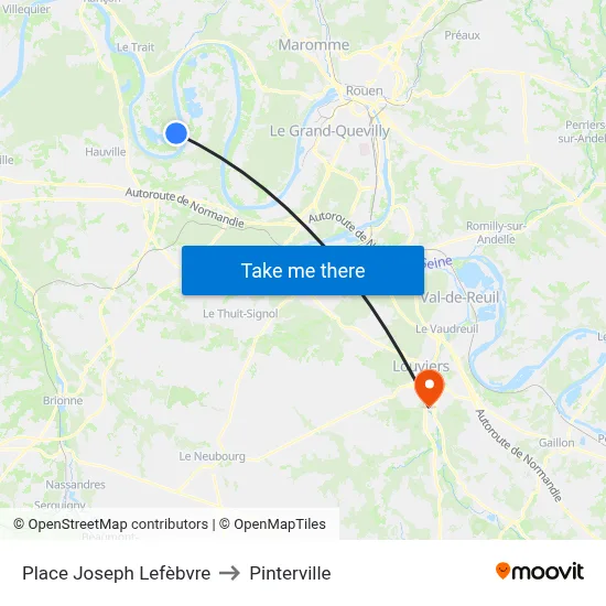 Place Joseph Lefèbvre to Pinterville map