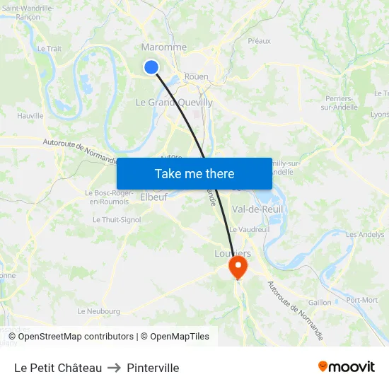 Le Petit Château to Pinterville map