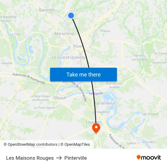 Les Maisons Rouges to Pinterville map