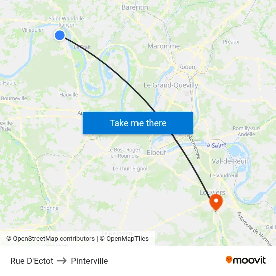 Rue D'Ectot to Pinterville map