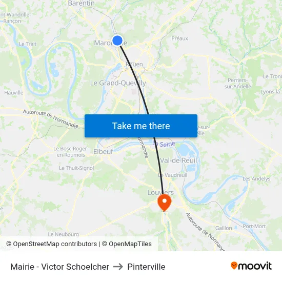 Mairie - Victor Schoelcher to Pinterville map
