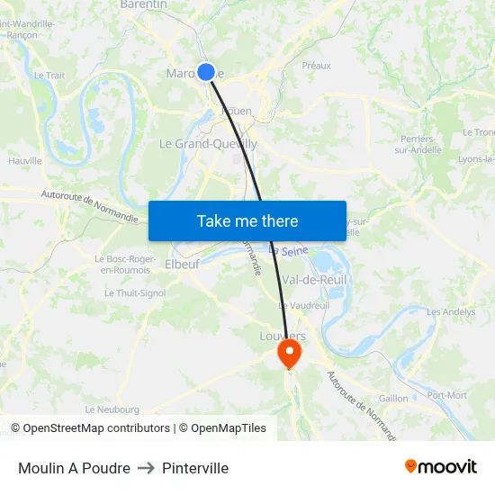 Moulin A Poudre to Pinterville map