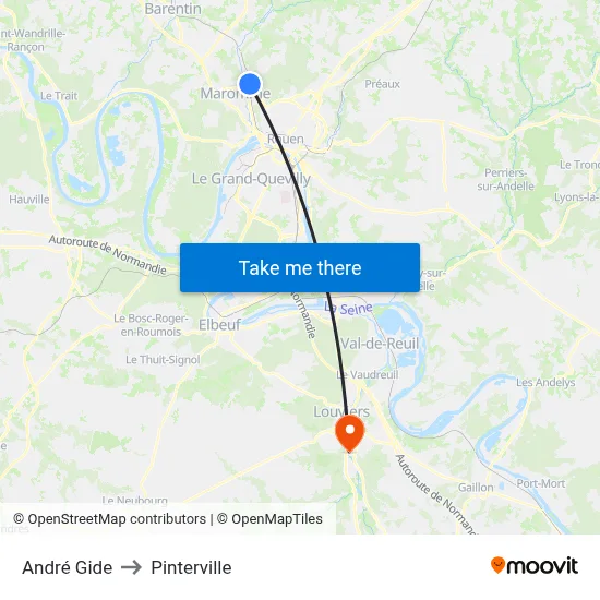 André Gide to Pinterville map