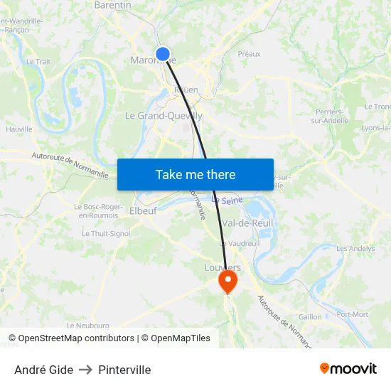 André Gide to Pinterville map