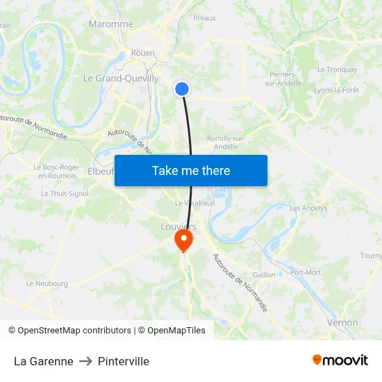 La Garenne to Pinterville map