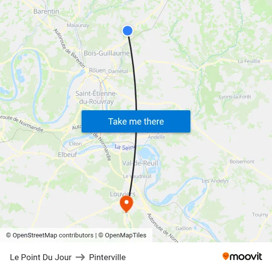 Le Point Du Jour to Pinterville map