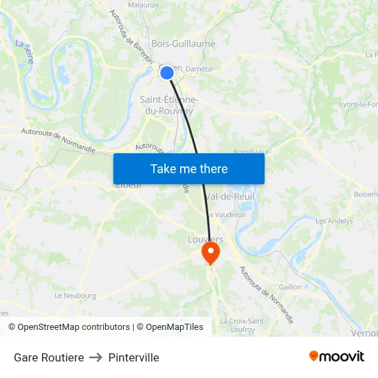 Gare Routiere to Pinterville map