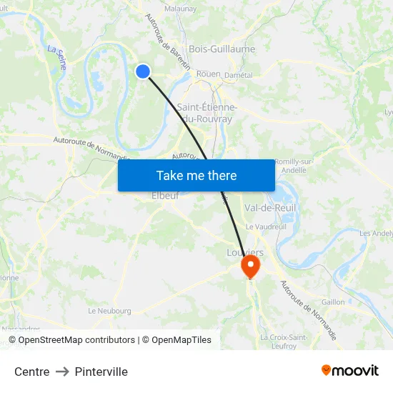 Centre to Pinterville map