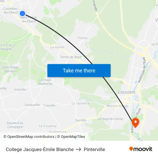 College Jacques-Émile Blanche to Pinterville map