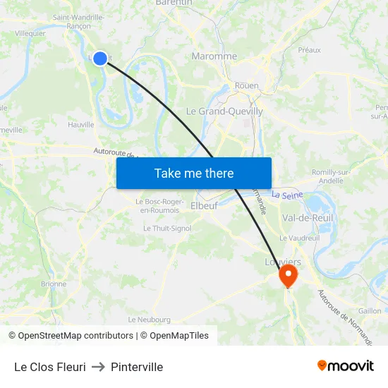 Le Clos Fleuri to Pinterville map