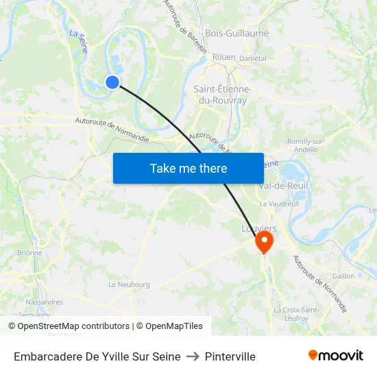 Embarcadere De Yville Sur Seine to Pinterville map
