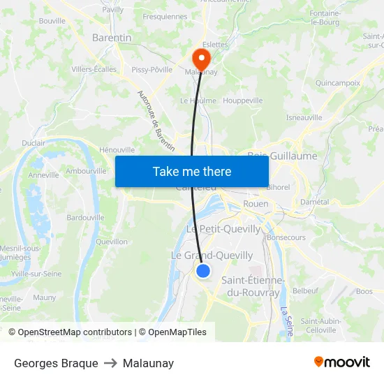 Georges Braque to Malaunay map