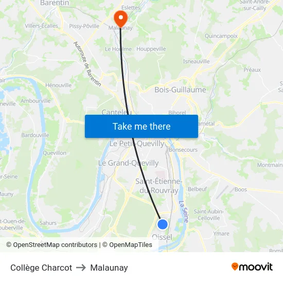 Collège Charcot to Malaunay map
