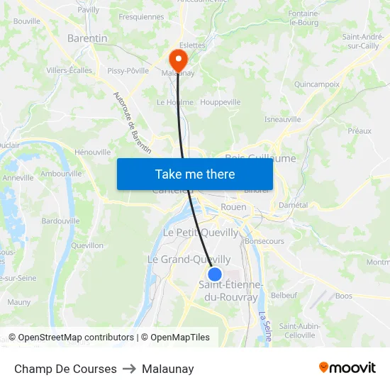 Champ De Courses to Malaunay map