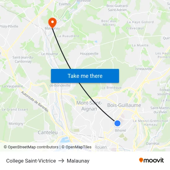 College Saint-Victrice to Malaunay map