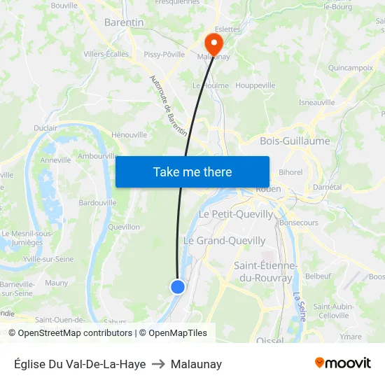 Église Du Val-De-La-Haye to Malaunay map