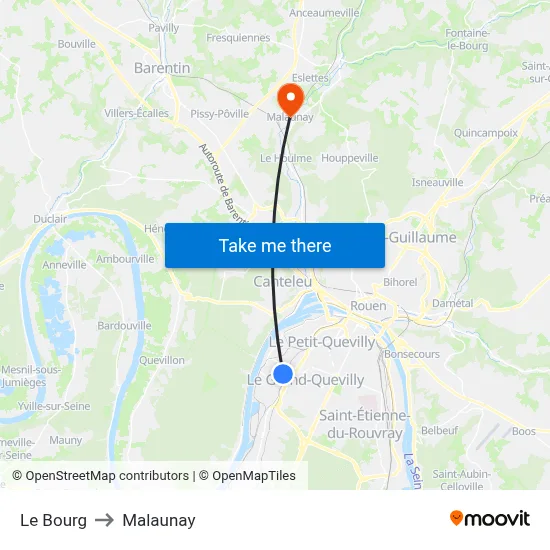 Le Bourg to Malaunay map