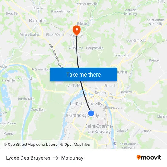 Lycée Des Bruyères to Malaunay map