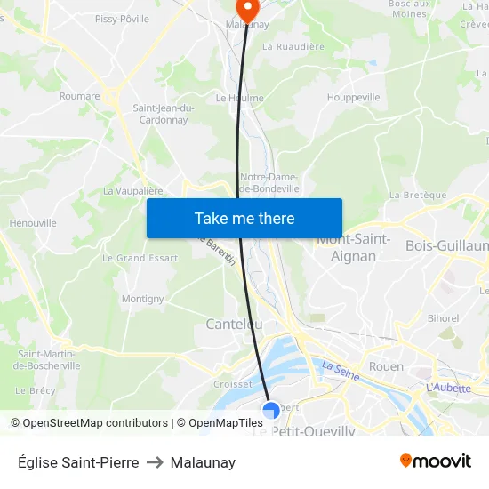 Église Saint-Pierre to Malaunay map