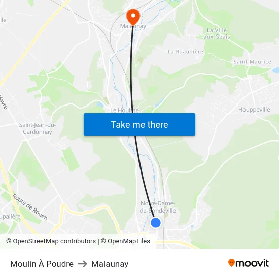 Moulin À Poudre to Malaunay map