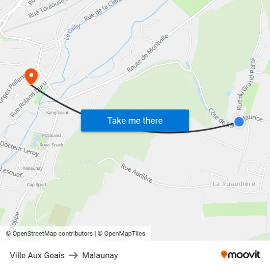 Ville Aux Geais to Malaunay map