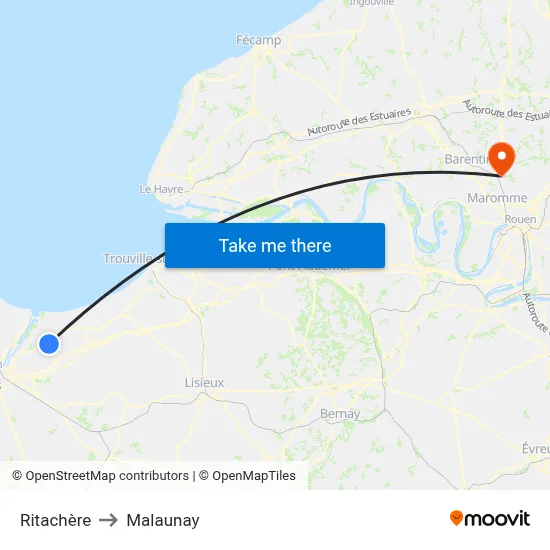 Ritachère to Malaunay map