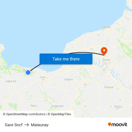 Gare Sncf to Malaunay map