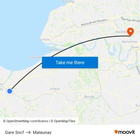 Gare Sncf to Malaunay map