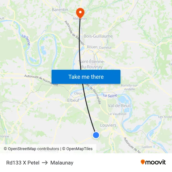 Rd133 X Petel to Malaunay map