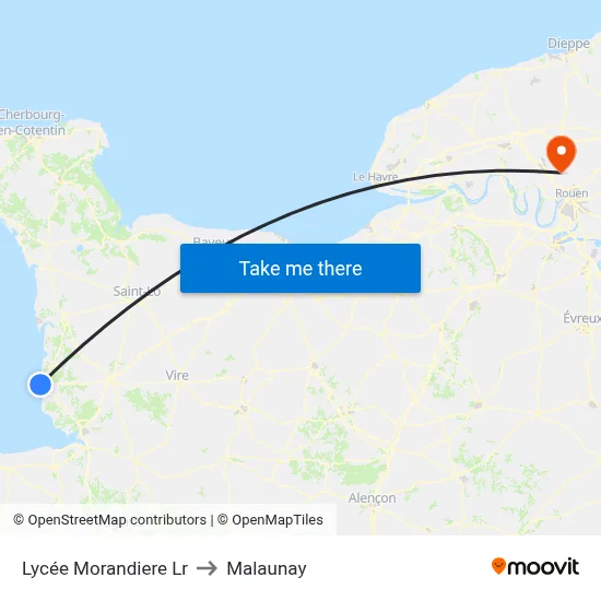Lycée Morandiere Lr to Malaunay map